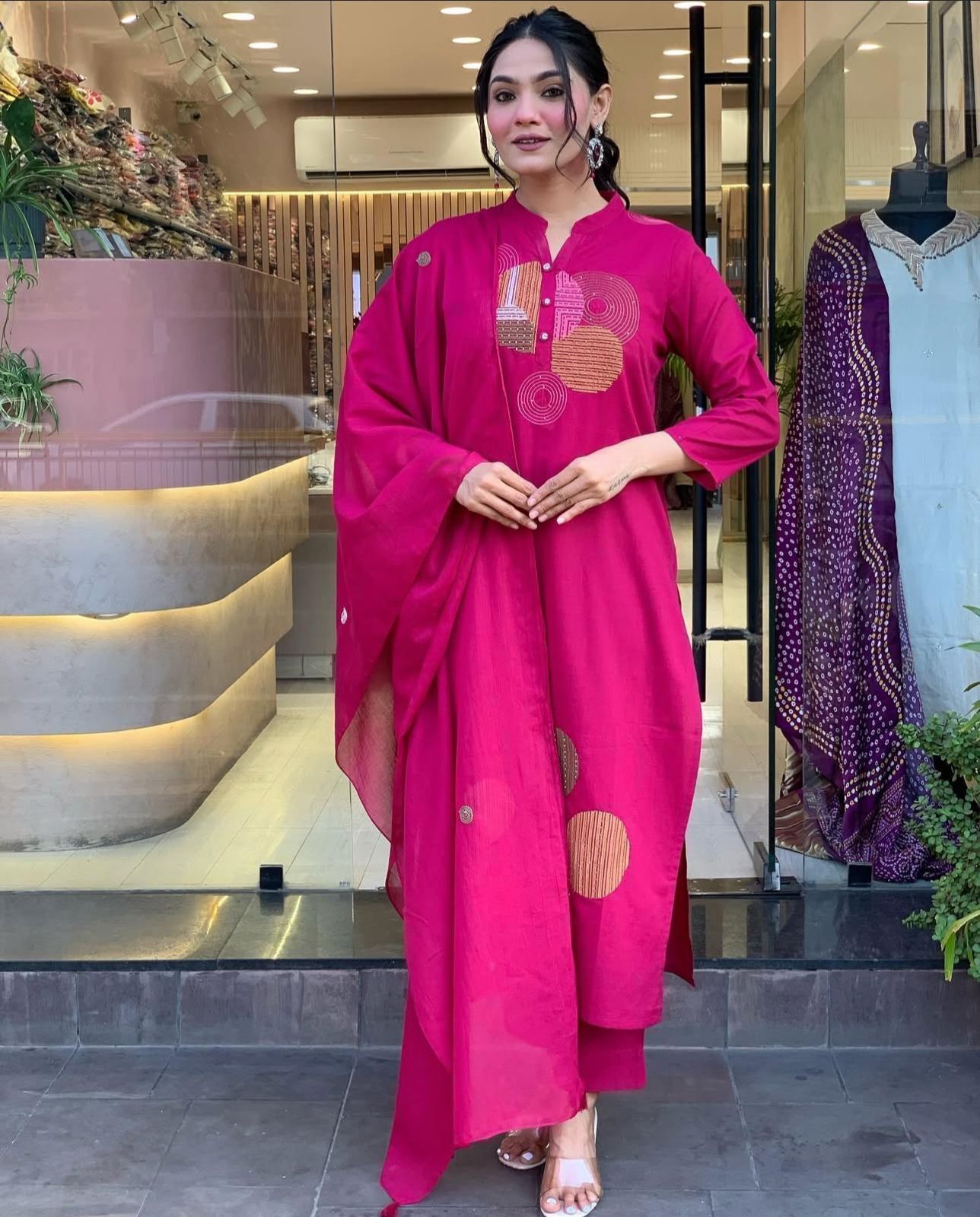 Premium Jaipuri Cotton Suit Set with Embroidery Work