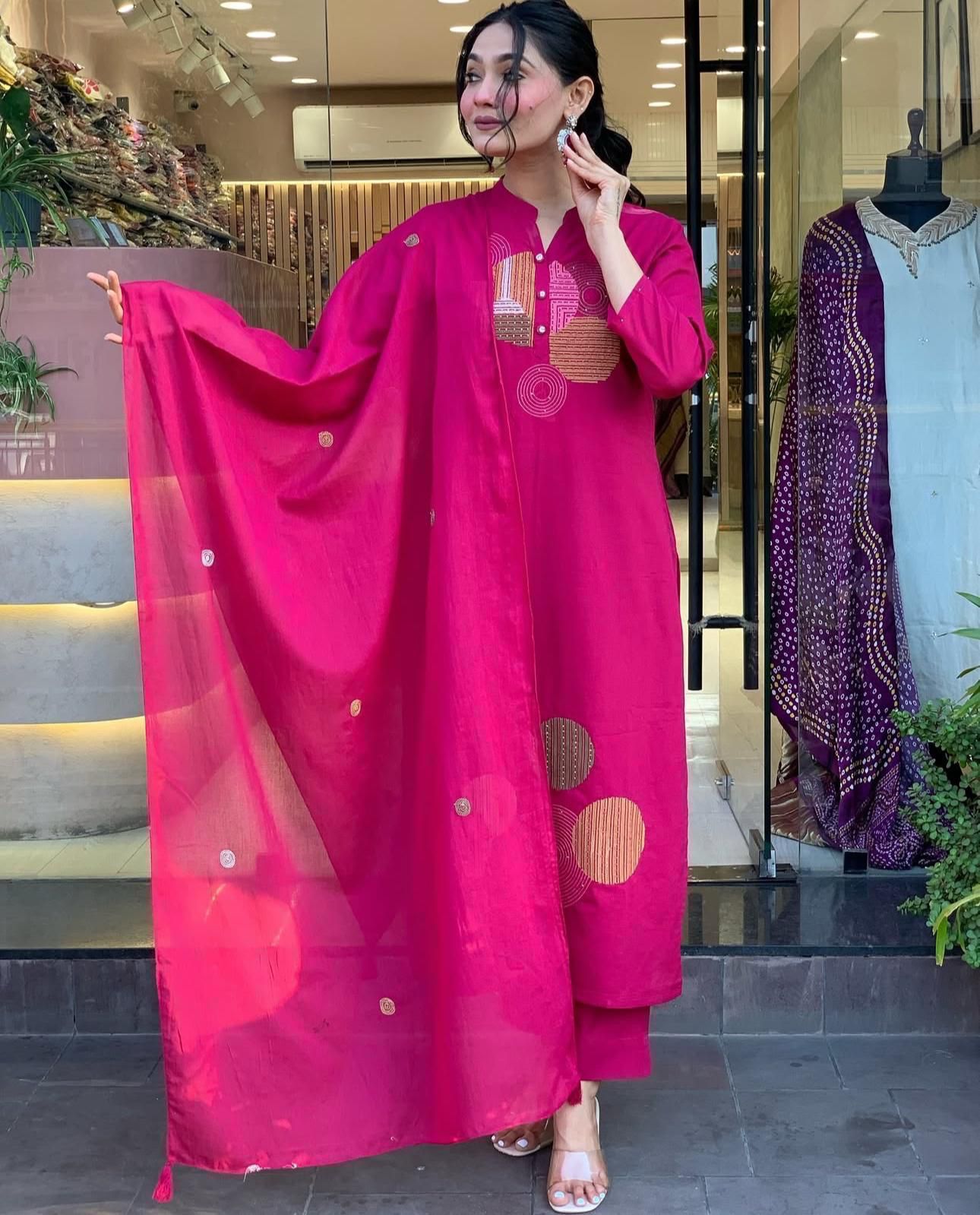 Premium Jaipuri Cotton Suit Set with Embroidery Work