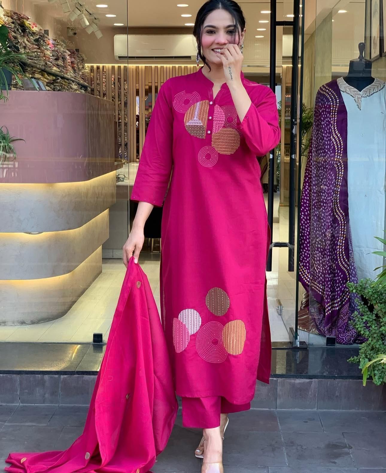 Premium Jaipuri Cotton Suit Set with Embroidery Work