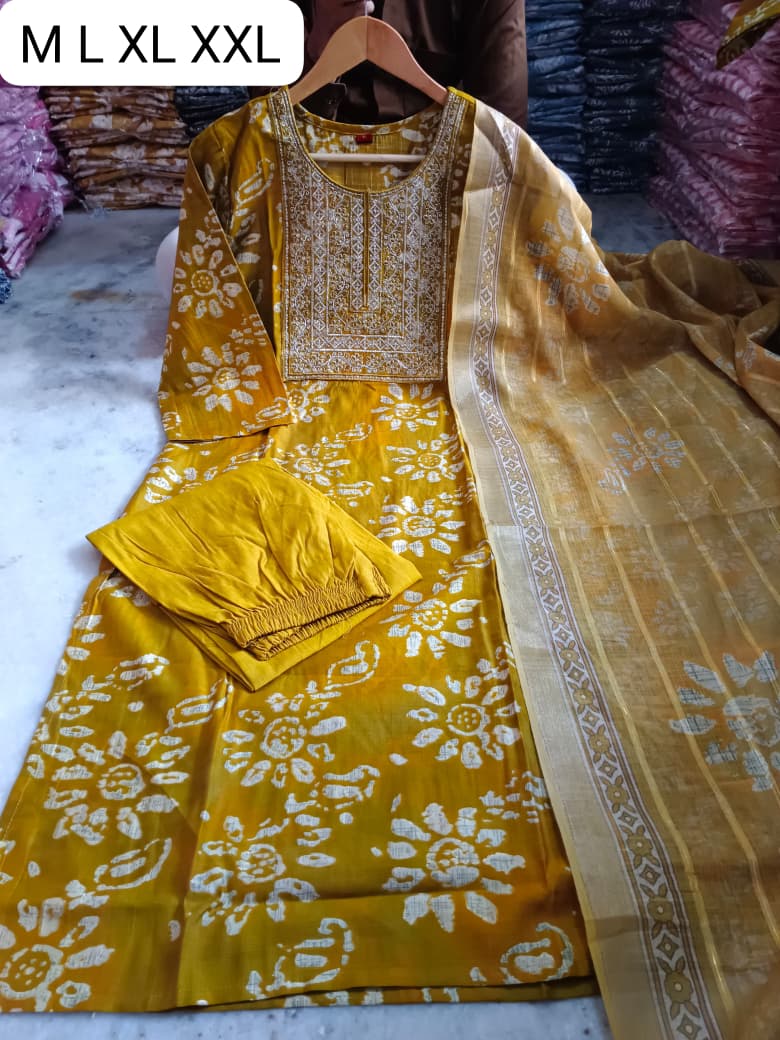 Kurti with pant with dupatta