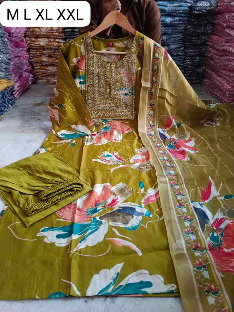 Kurti with pant with dupatta