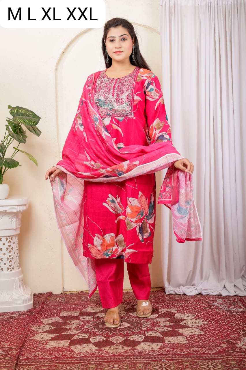 Kurti with pant with dupatta