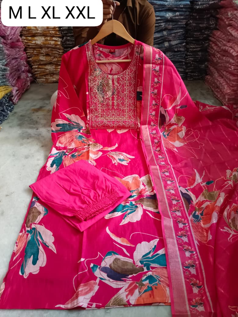 Kurti with pant with dupatta