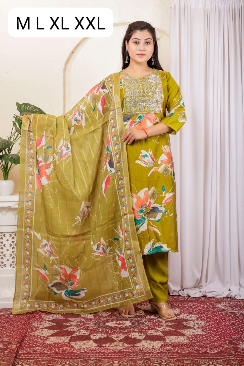 Kurti with pant with dupatta