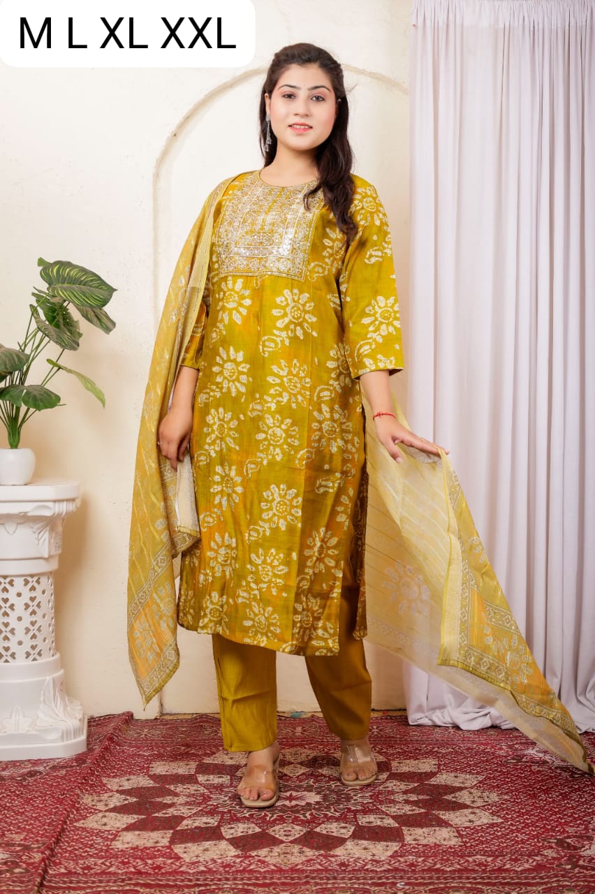 Kurti with pant with dupatta