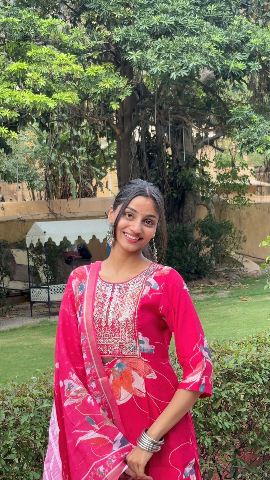 Vertican Silk Kurti Pant Duptta Set