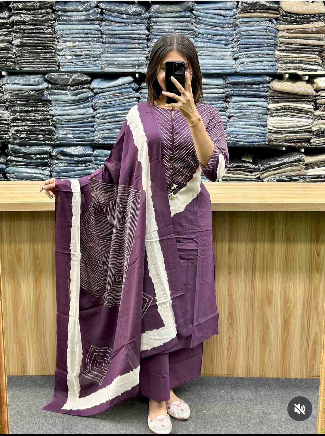 Women's Cotton Kurti Palazzo Set with Dupatta | Elegant Dori & Codi Work | Festive & Daily Wear