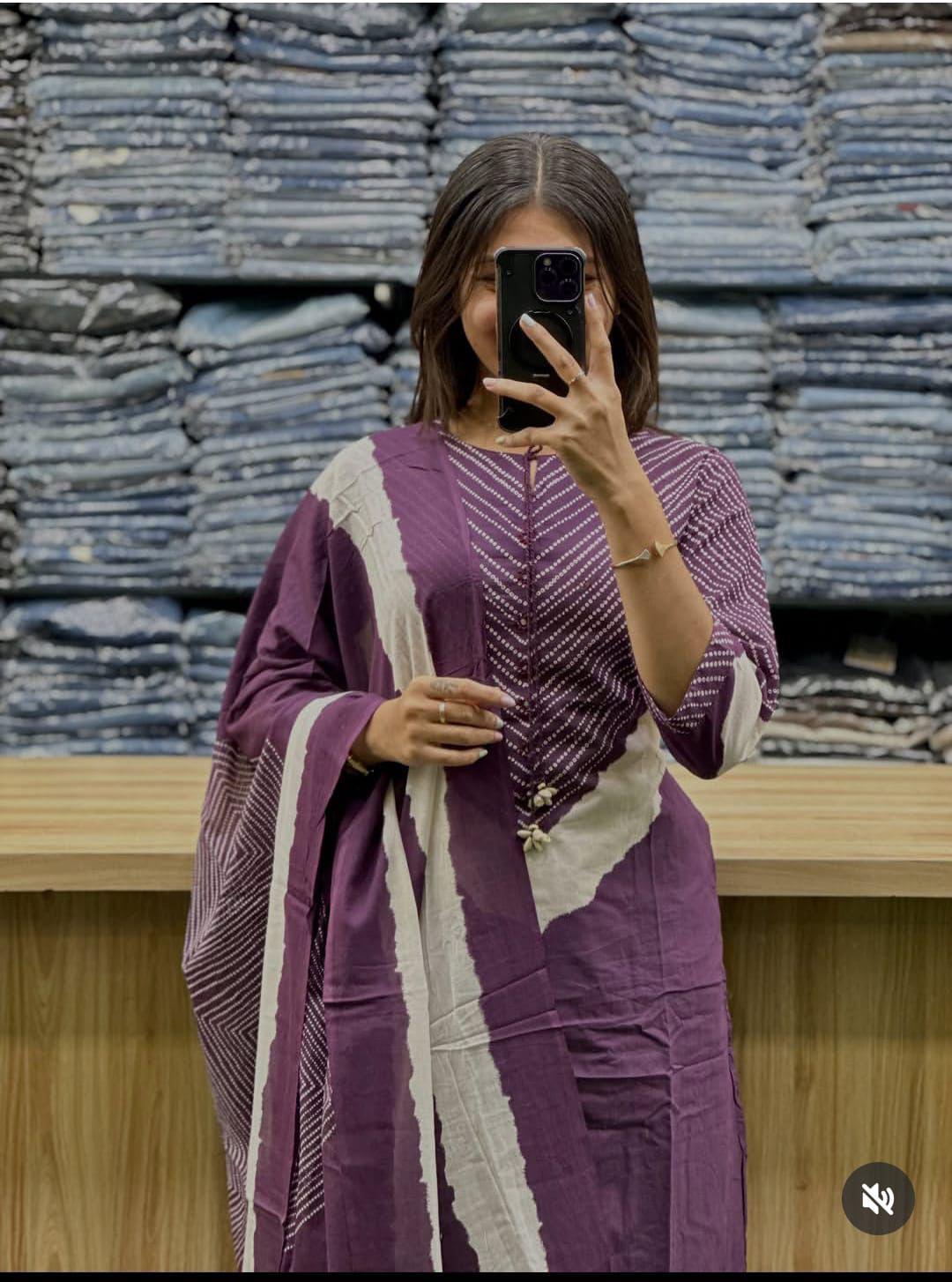 Women's Cotton Kurti Palazzo Set with Dupatta | Elegant Dori & Codi Work | Festive & Daily Wear