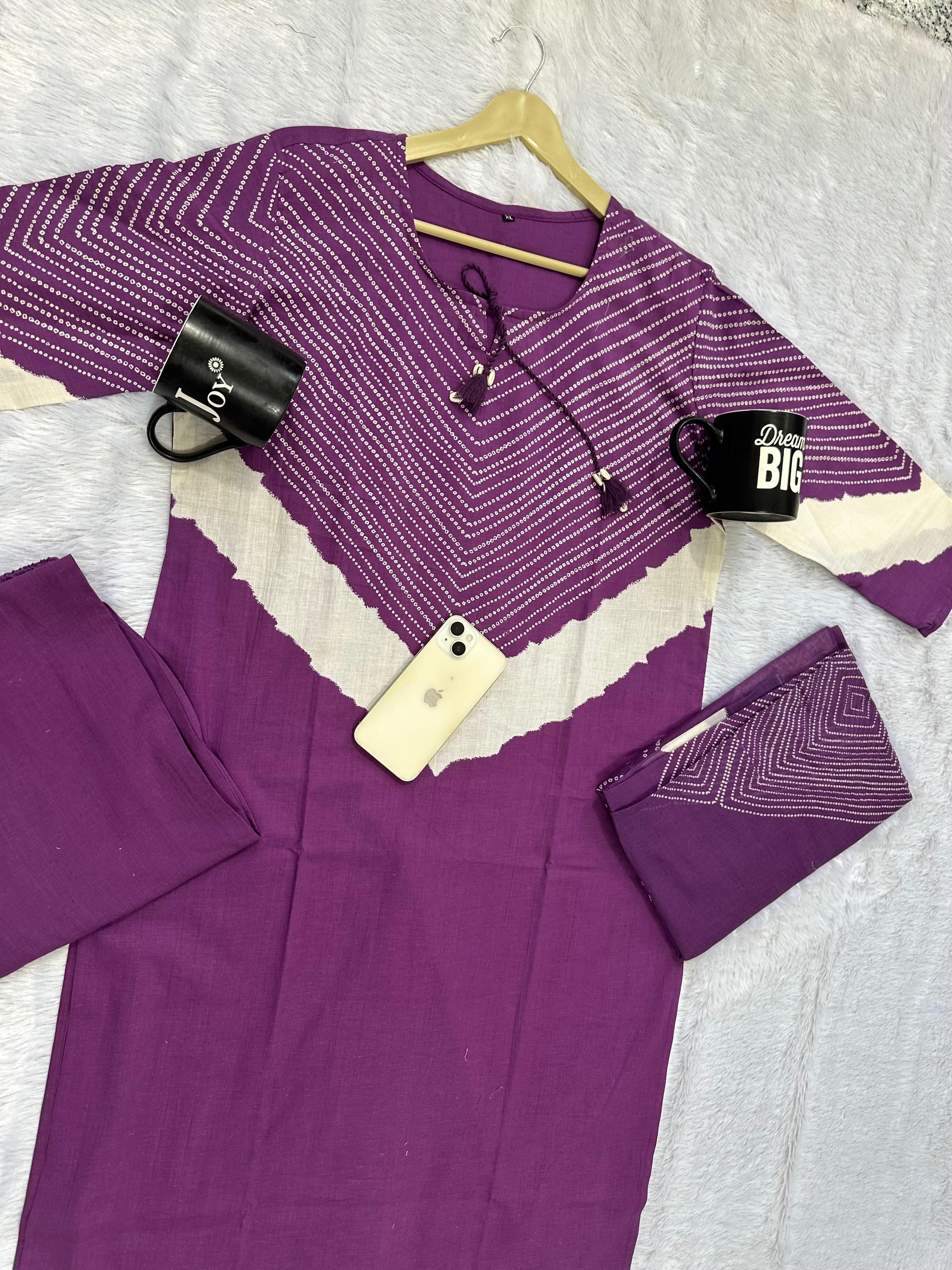 Women's Cotton Kurti Palazzo Set with Dupatta | Elegant Dori & Codi Work | Festive & Daily Wear